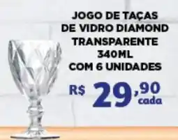 Bahamas Mix Jogo de taças de vidro diamond transparente oferta