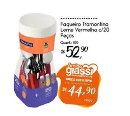 Giassi Supermercados Faqueiro Tramontina Leme Vermelho c/20 Peças oferta