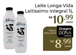 Dona de Casa Leite longa vida leitíssimo integral oferta