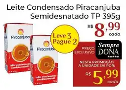 Dona de Casa Leite condensado piracanjuba semidesnatado tp oferta