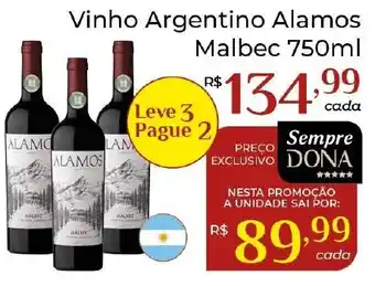 Vinho Argentino Alamos Malbec