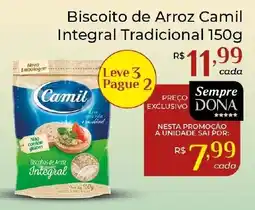 Dona de Casa Biscoito de Arroz Camil Integral Tradicional oferta