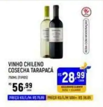 Supermercado Guará Vinho chileno cosecha tarapacá oferta