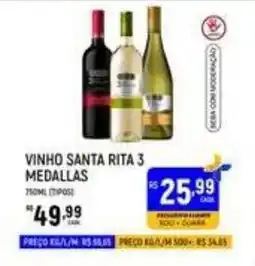 Supermercado Guará vinho santa rita 3 medallas oferta