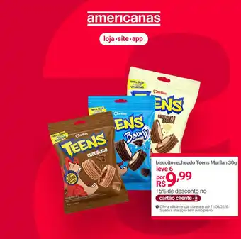 Biscoito recheado teens marilan