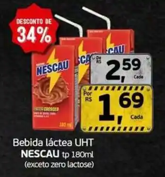 Bebida láctea UHT nescau tp 180ml