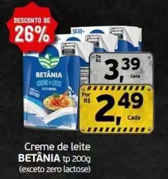 Cometa Supermercados Creme de leite betânia oferta