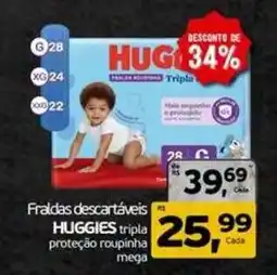 Cometa Supermercados Fraldas descartáveis huggies tripla proteção roupinha mega oferta