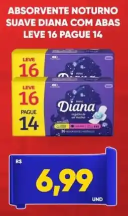 Tatico Absorvente noturno suave diana com abas oferta
