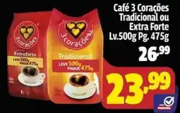 Supermercado Paraná Café 3 Corações Tradicional ou Extra Forte oferta