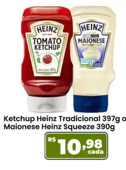 Ultrabox Ketchup Heinz Tradicional ou Maionese Heinz Squeeze oferta