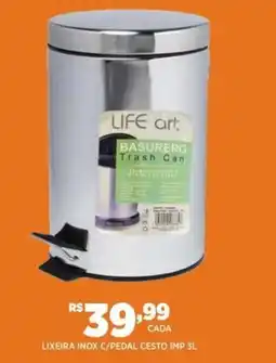 DB Supermercados Lixeira inox C/pedal cesto IMP oferta