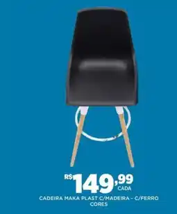DB Supermercados Cadeira maka plast C/madeira C/ferro cores oferta