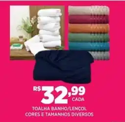 DB Supermercados Toalha banho lençol cores E tamanhos diversos oferta
