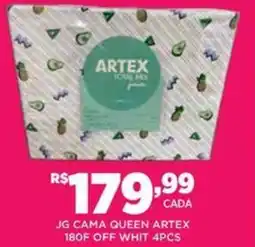 DB Supermercados JG cama queen artex 180F off whit oferta