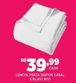 DB Supermercados Lencol prata 150fios casal S/elast BCO oferta