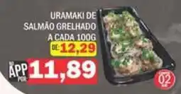 Supermercados Mendonça Uramaki de salmão grelhado oferta
