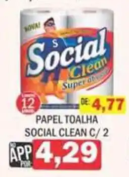 Supermercados Mendonça papel toalha social clean c/ 2 oferta