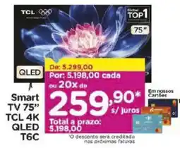 Carrefour Smart tv 75" tcl 4k qled t6c oferta