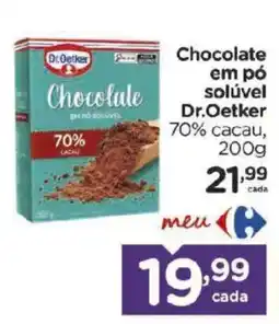 Carrefour Chocolate em pó solúvel Dr.Oetker 70% cacao oferta