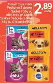 X Supermercados Whiskas e Adulto 7+ oferta