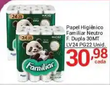 X Supermercados Papel Higiênico Familiar Neutro F. Dupla 30MT oferta