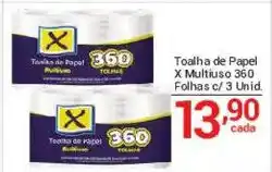X Supermercados Toalha de papel x multiuso 360 oferta