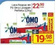 X Supermercados Lava Roupas em Pó Omo Lavagem Perfeita 2,2Kg oferta