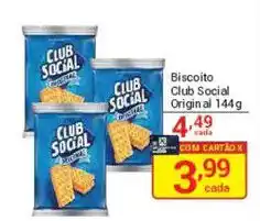 X Supermercados Biscoito club social original oferta