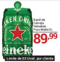 X Supermercados Barril de Cerveja Heineken Puro Malte oferta