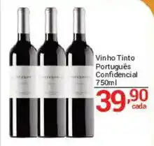 X Supermercados Vinho Tinto Português Confidencial oferta