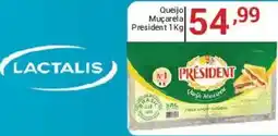 X Supermercados Queijo Mucarela President 1Kg oferta