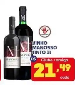 Boa Supermercados vinho manosso tinto 1l oferta