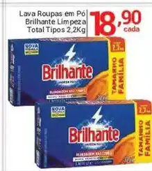 X Supermercados Lava Roupas em Pó Brilhante Limpeza Total Tipos oferta