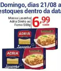 X Supermercados Massa Lasanha Adria Direto ao Forno oferta