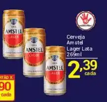 X Supermercados Cerveja Amstel Lager Lata oferta