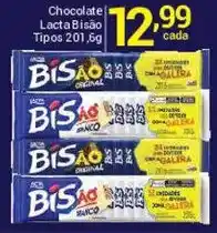 X Supermercados Chocolate lacta bisão tipos 201,6g oferta