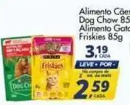Delta Supermercados Alimento Cães Dog Chow 85g Alimento Gatos Friskies 85g oferta