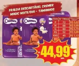Costa Atacadão Fralda descartável cremer magic noite/dia - tamanhos oferta