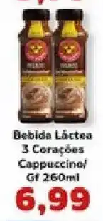 Supermercados Tauste Bebida Láctea 3 Corações Cappuccino oferta
