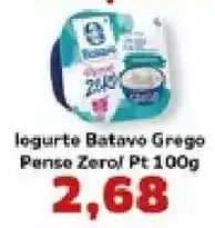 Supermercados Tauste Iogurte Batavo Grego Pense Zero/ Pt 100g oferta