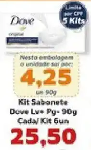 Supermercados Tauste Kit Sabonete Dove Lv+ Pg- 90g oferta