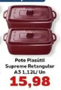 Supermercados Tauste Pote Plasútil Supreme Retangular A3 oferta