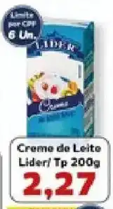 Supermercados Tauste Creme de Leite Lider oferta