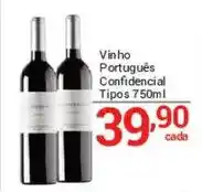 X Supermercados Vinho Português Confidencial oferta