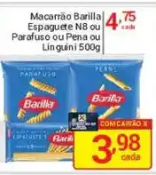 X Supermercados Macarrão Barilla Espaguete N8 ou Parafuso ou Pena ou Linguini 500g oferta