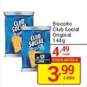 X Supermercados Biscoito club social original oferta