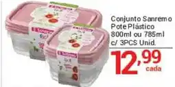 X Supermercados Conjunto Sanremo Pote Plástico oferta