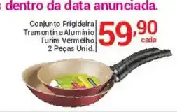 X Supermercados Conjunto Frigideira Tramontina Alumínio Turim Vermelho oferta