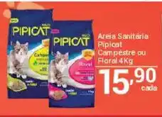 X Supermercados Areia Sanitária Pipicat Campestre ou Floral 4Kg oferta